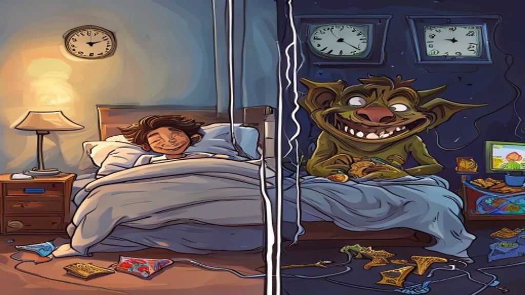 Me at 11:58 PM vs. Me at 12:01 AM After Saying 'Early Night Tonight'